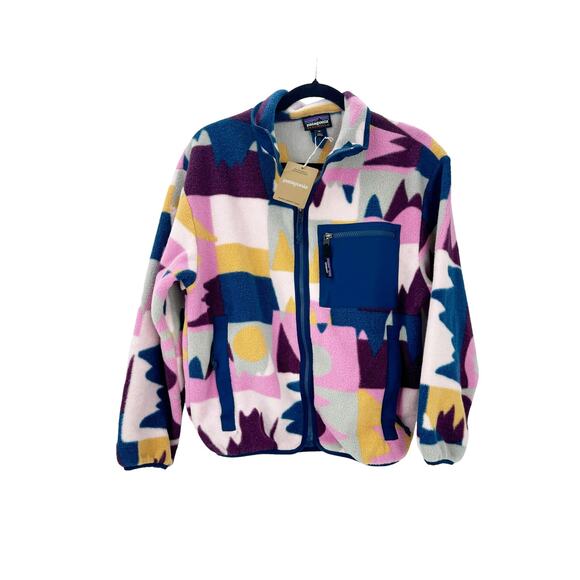Patagonia Fleece Synchilla Jacket Geometric Frontera Marble Pink Size XS NWT - Picture 5 of 12